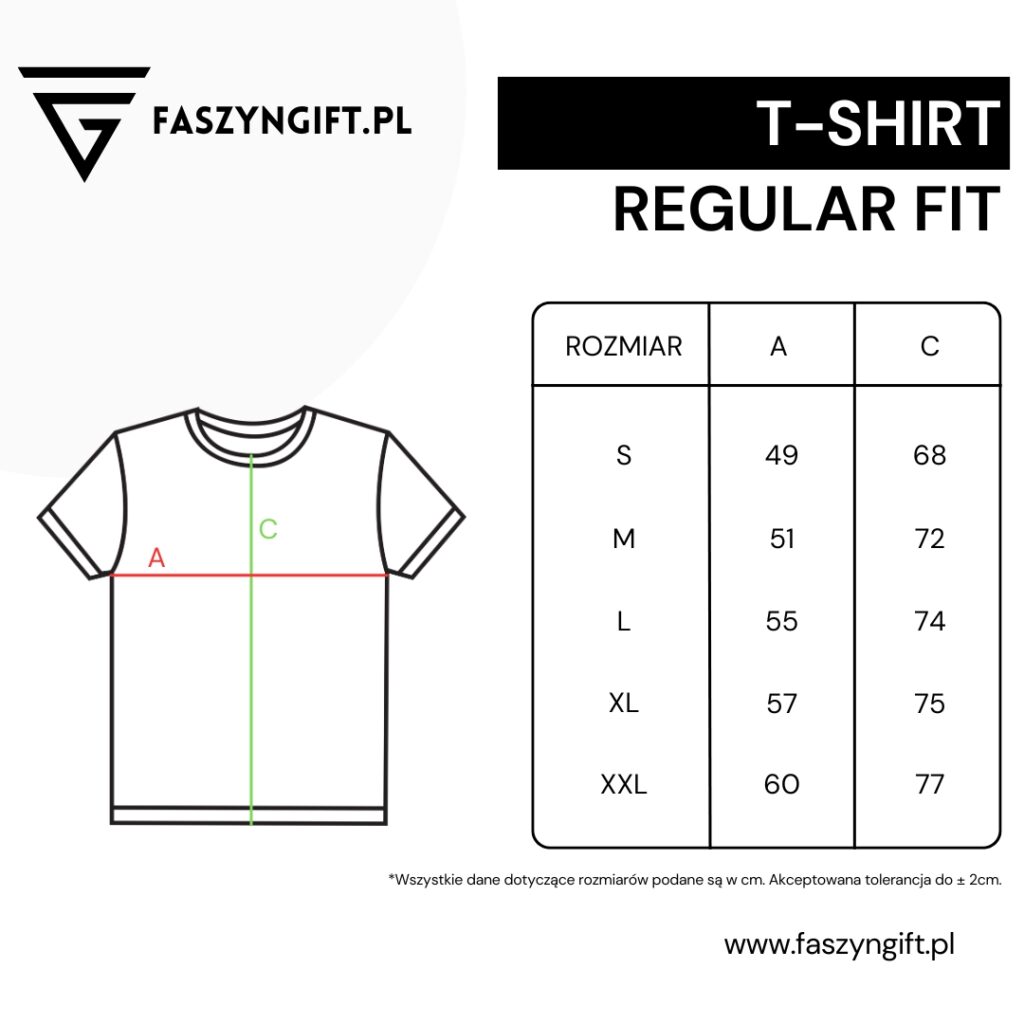 Rozmiarówka koszulka regular fit